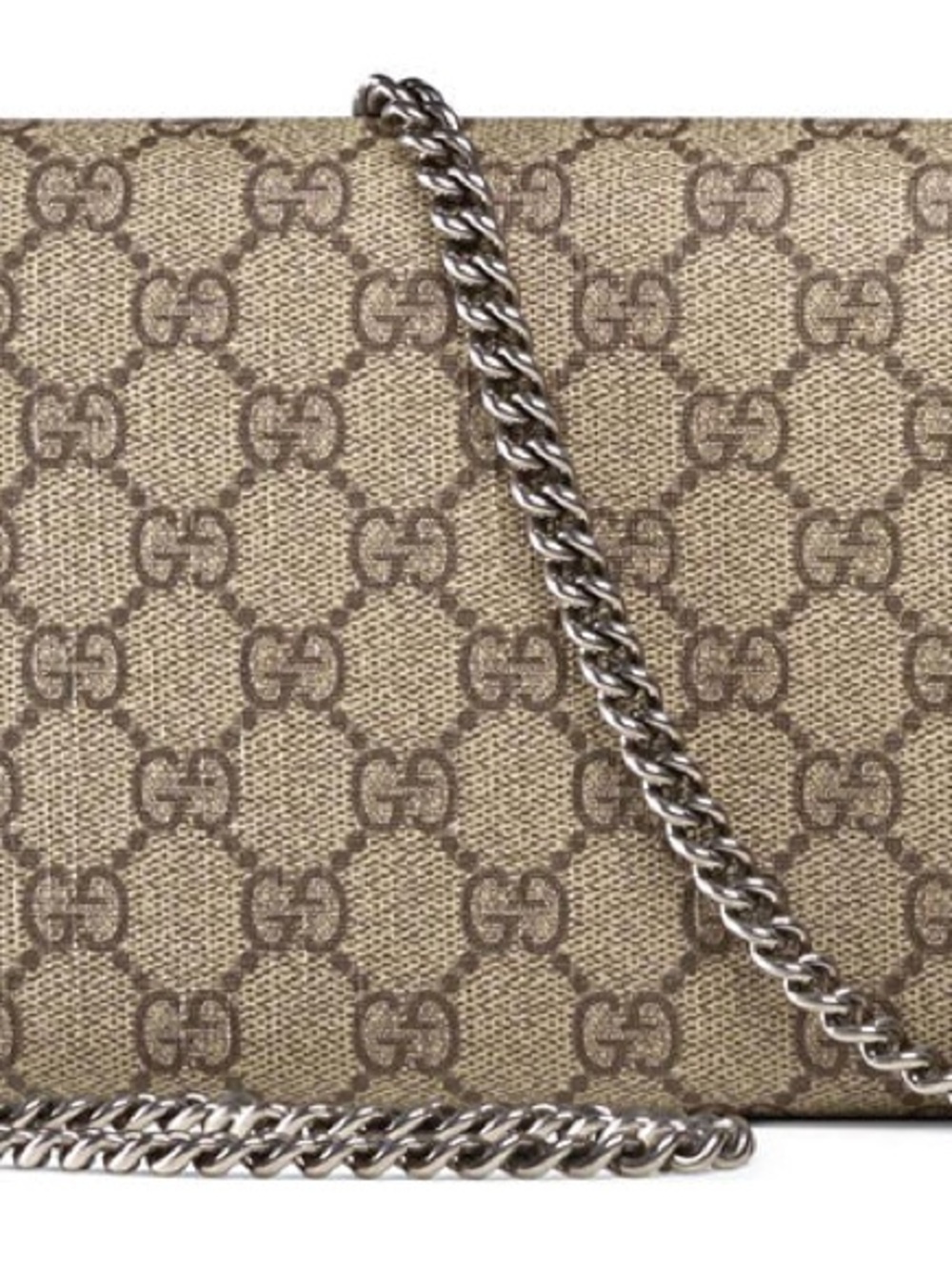 Gucci Beige GG Supreme Dionysus Crossbody Bag with Silver Chain - Picture 9 of 9